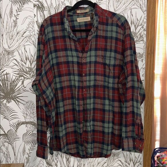 Claybrooke XL Outdoors Plaid Flannel Shirt Unisex Men Women Button Down - Picture 1 of 6